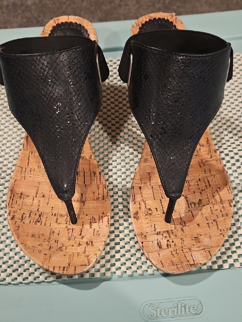 croft & barrow Black Cork Thong Sandals